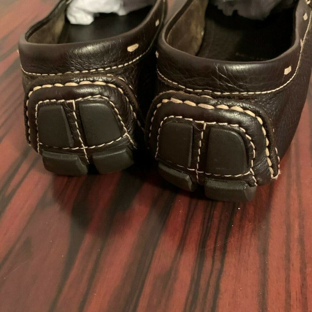 PRADA Brown Leather Moccasins SZ 6.5 - Picture 7 of 12
